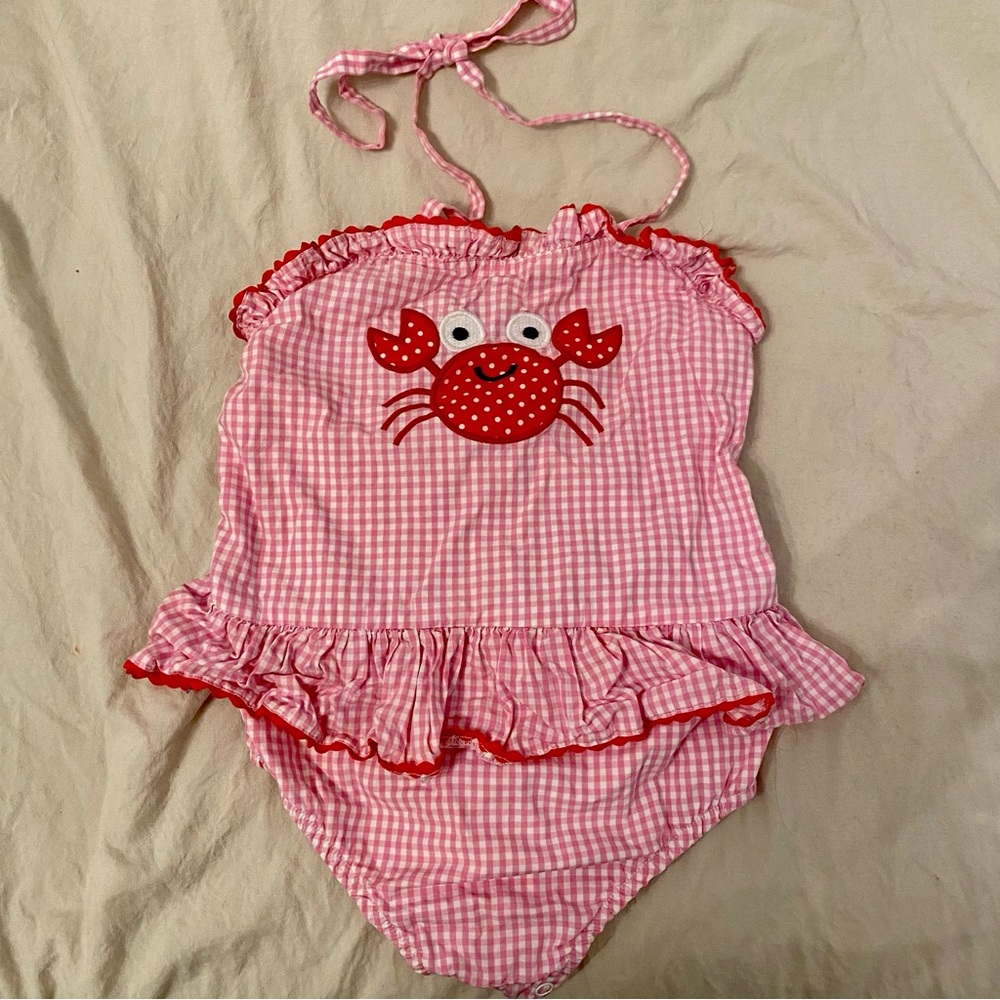 Lil Cactus Crab Pink Halter Bubble- 2T